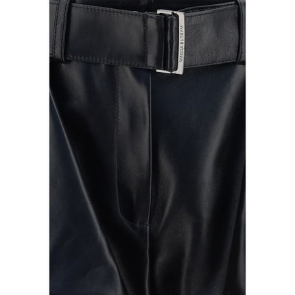 Magda Butrym Black Lambskin Bermuda Shorts