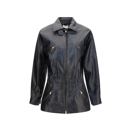Magda Butrym Black Lambskin Leather Jacket Magda Butrym