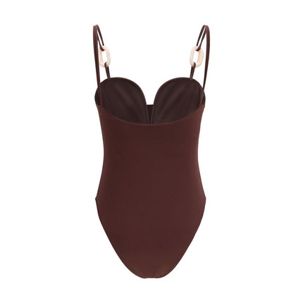 Magda Butrym Bordeaux Nylon One-Piece Swimsuit