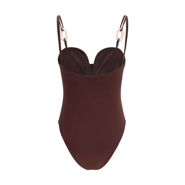 Magda Butrym Bordeaux Nylon One-Piece Swimsuit