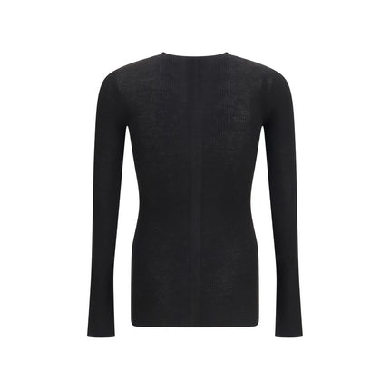 Rick Owens Black Wool Oves Aries Sweatshirt