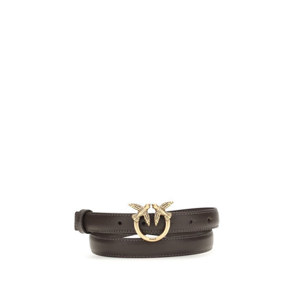 PINKO Brown Calf Leather Bos Taurus Regular Belt PINKO
