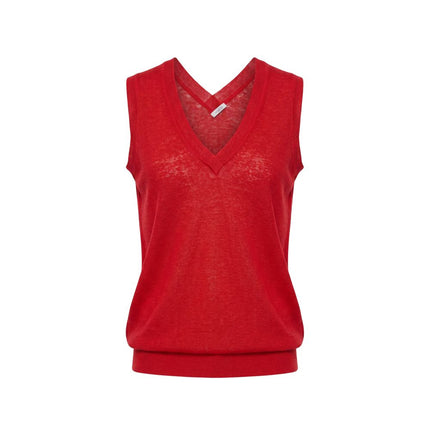 Malo Red Linen Women Tank
