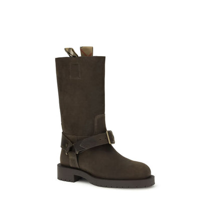 Burberry Brown Calf Leather Bos Taurus Lace-Up Boots