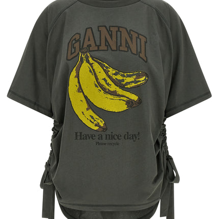 Ganni Gray Organic Cotton Sportswear