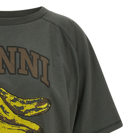 Ganni Gray Organic Cotton Sportswear