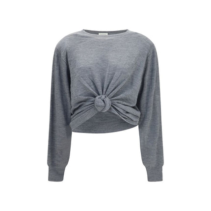 Magda Butrym Gray Wool Oves Aries Long Sleeve T-Shirt