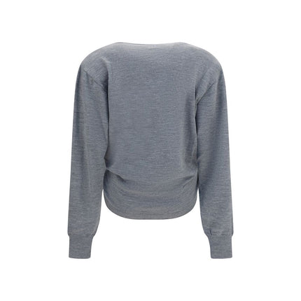 Magda Butrym Gray Wool Oves Aries Long Sleeve T-Shirt