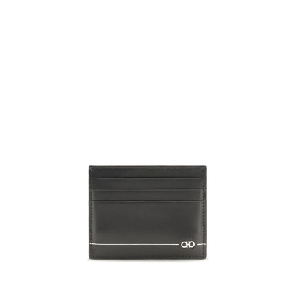 Ferragamo Black Calf Leather Bos Taurus Wallet Ferragamo