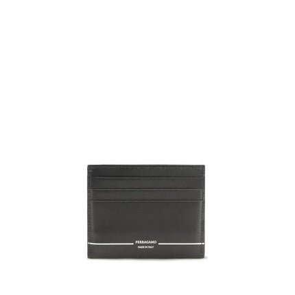 Ferragamo Black Calf Leather Bos Taurus Wallet Ferragamo