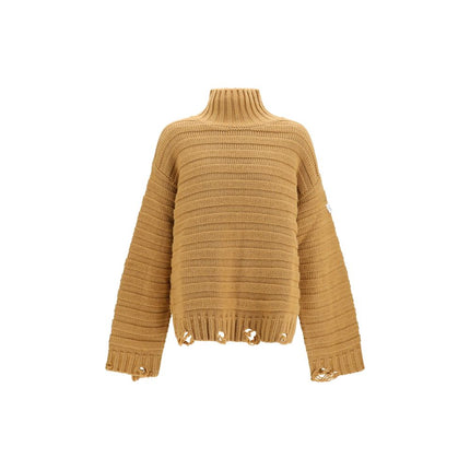 MM6 Beige Wool Oves Aries Turtleneck