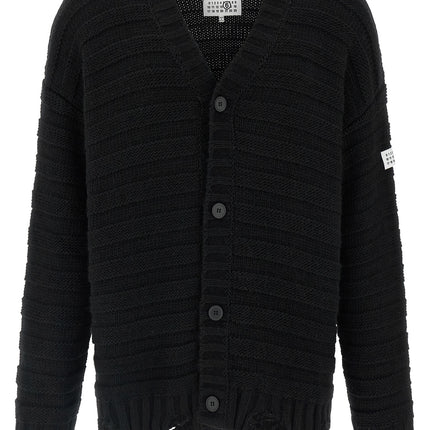 MM6 Maison Margiela Black Virgin Wool Cardigan