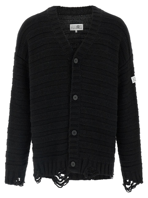 MM6 Maison Margiela Black Virgin Wool Cardigan