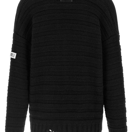 MM6 Maison Margiela Black Virgin Wool Cardigan