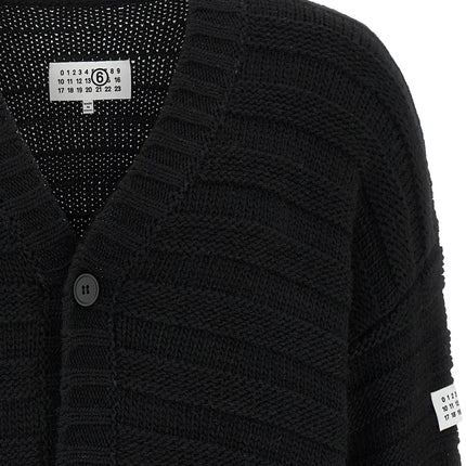 MM6 Maison Margiela Black Virgin Wool Cardigan