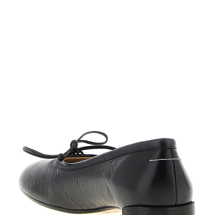 MM6 Maison Margiela Black Calfskin Mid Heel Pumps