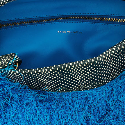 Dries Van Noten Blue Polyester Clutch Bag Dries Van Noten