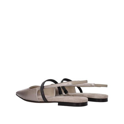 Brunello Cucinelli Beige Leather Mules