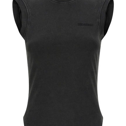 The Attico Black Cotton Sleeveles T-Shirt