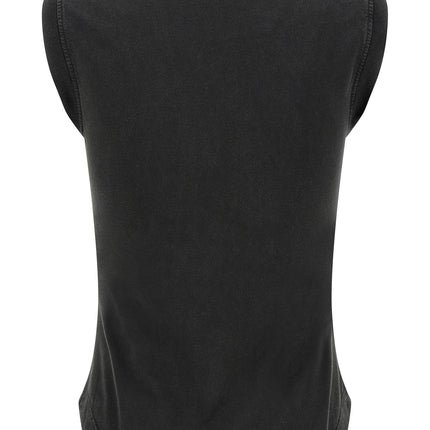The Attico Black Cotton Sleeveles T-Shirt