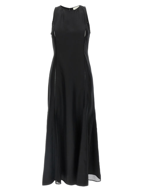 Loulou De Saison Black Silk Midi Dress