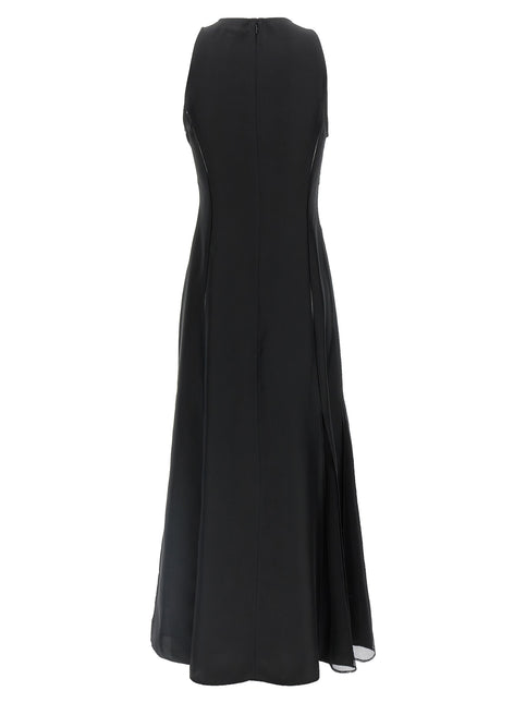 Loulou De Saison Black Silk Midi Dress