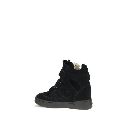Isabel Marant Black Calf Leather Bos Taurus Sneakers