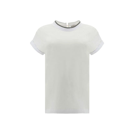 Brunello Cucinelli White Elastane T-Shirt