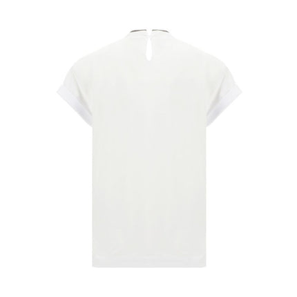Brunello Cucinelli White Elastane T-Shirt