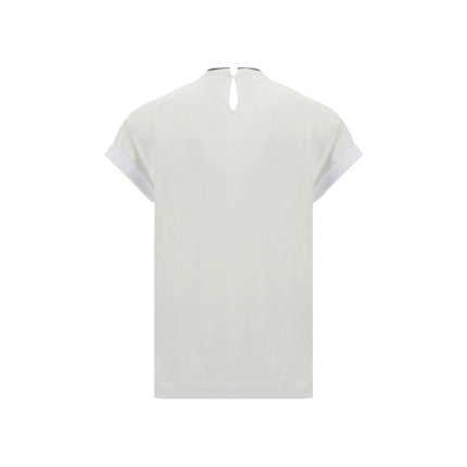 Brunello Cucinelli White Elastane T-Shirt