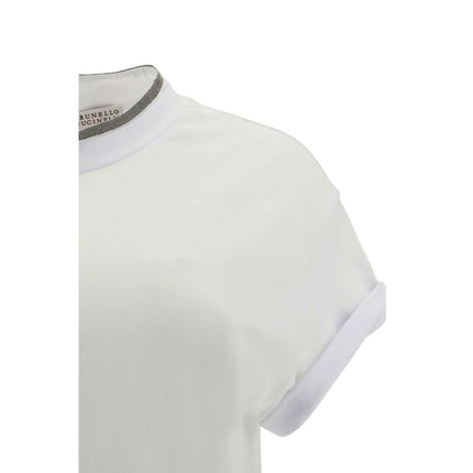 Brunello Cucinelli White Elastane T-Shirt