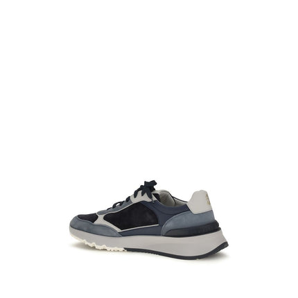 Brunello Cucinelli Blue Calf Leather Bos Taurus Athletic Sneakers