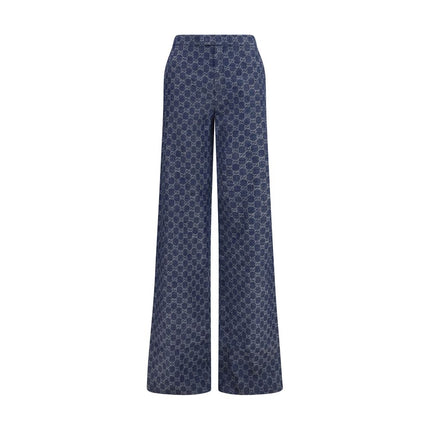 Gucci Blue Cotton Casual Pants
