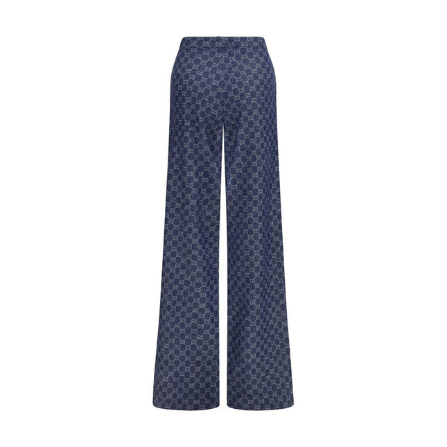 Gucci Blue Cotton Casual Pants