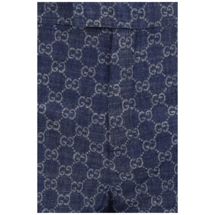 Gucci Blue Cotton Casual Pants