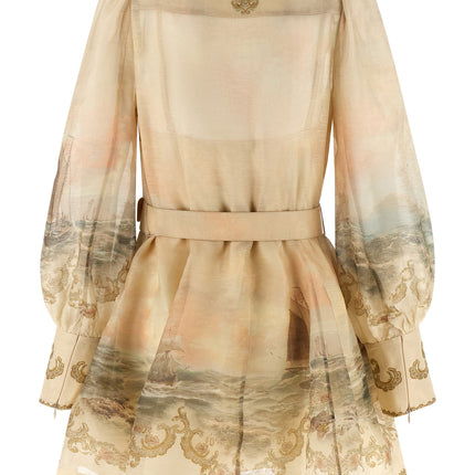 Zimmermann Beige Linen Short Dress