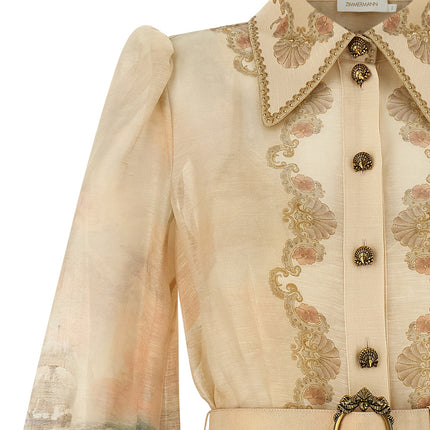 Zimmermann Beige Linen Short Dress