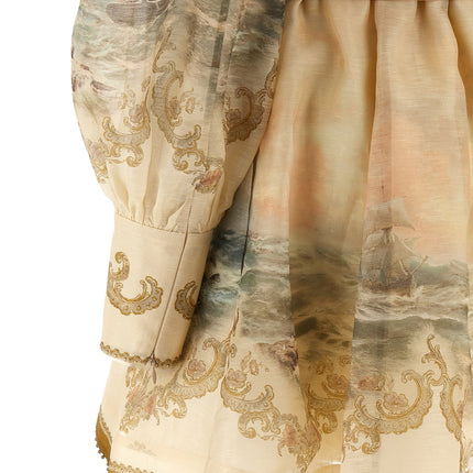 Zimmermann Beige Linen Short Dress