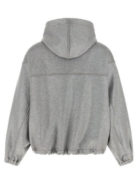 Brunello Cucinelli Silver Cotton Bomber Brunello Cucinelli