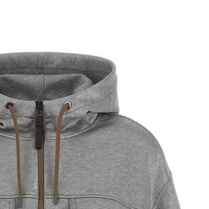 Brunello Cucinelli Silver Cotton Bomber Brunello Cucinelli