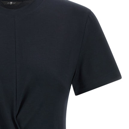 7 For All Mankind Blue Lyocell T-Shirt