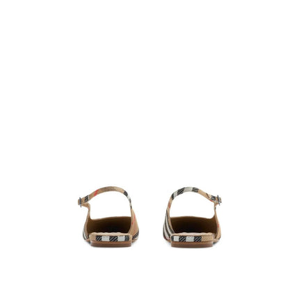 Burberry Brown Fabric Ballet Flats