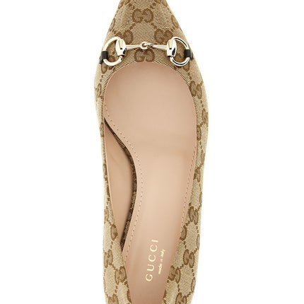 Gucci Beige Polyester Mid Heel Pumps