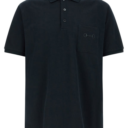 Gucci Blue Cotton Polo Shirt Gucci