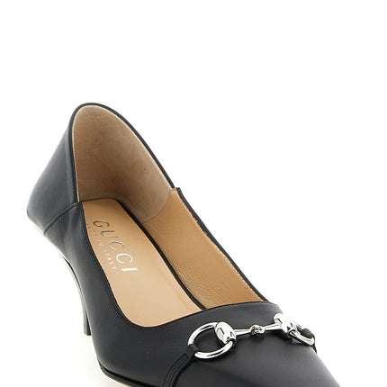 Gucci Black Lamb Leather Mid Heel Pumps Gucci