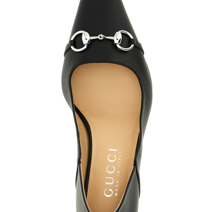 Gucci Black Lamb Leather Mid Heel Pumps Gucci