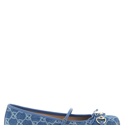 Gucci Blue Cotton Ballet Flats