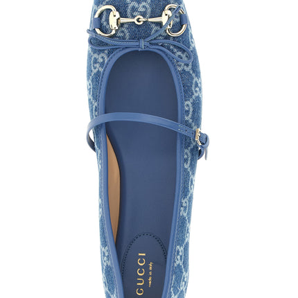 Gucci Blue Cotton Ballet Flats