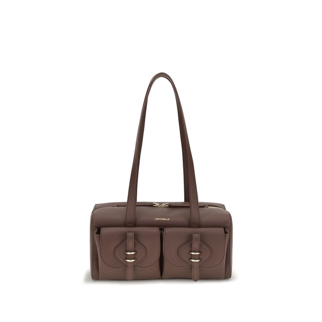 Coccinelle Brown Calf Leather Bos Taurus Shoulder Bag Coccinelle