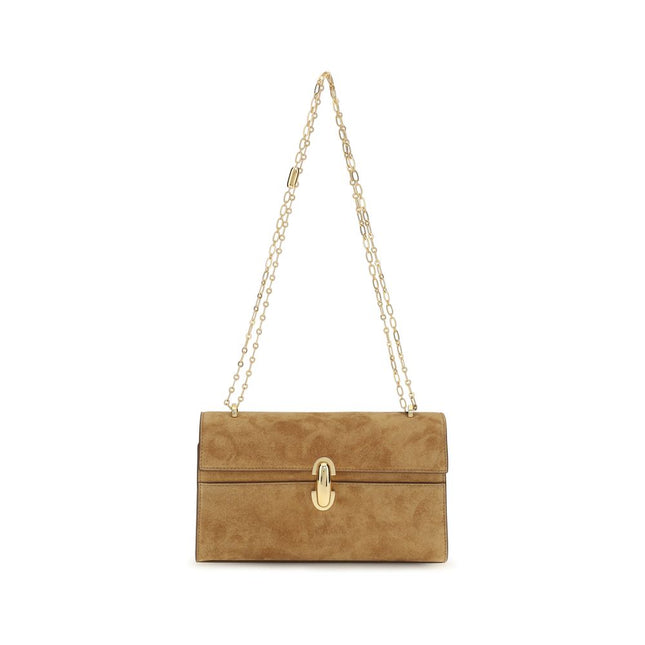 Savette Beige Calf Leather Bos Taurus Clutch Bag